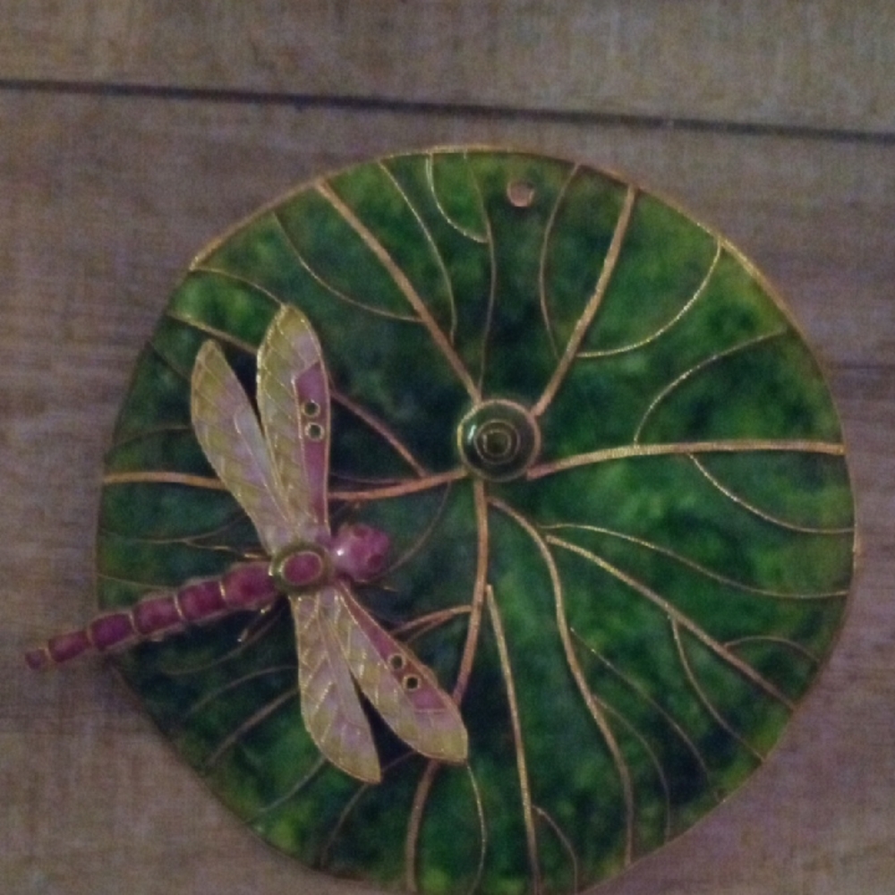 Green and Pink Dragonfly Wall Art